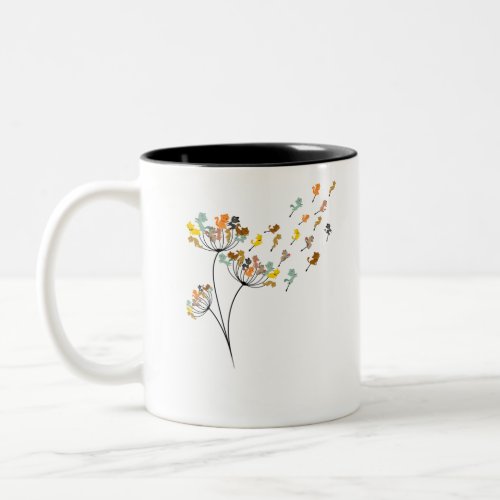 Dandelion Cats Flower Colorful Pet Cat Two_Tone Coffee Mug