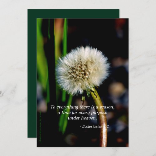 Dandelion Celebration of Life Invitation Scripture