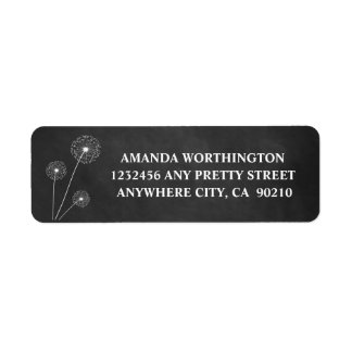 Dandelion Chalkboard Rustic Wedding Address Labels