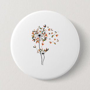 Dandelion Chicken Flower  Floral Chickens farme Button