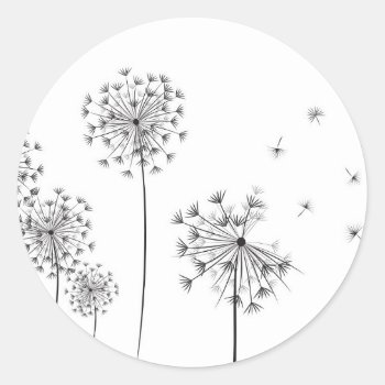 Dandelion Classic Round Sticker by escapefromreality at Zazzle