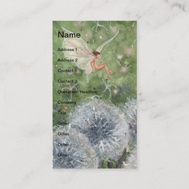 Dandelion Clock Fae Business Card (Front)