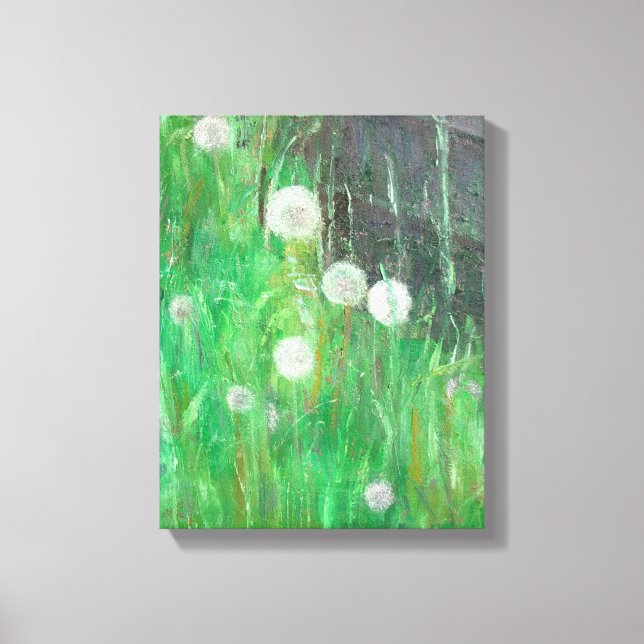 Dandelion Clocks in Grass 2008 oil on canvas Print (Front)