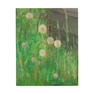 Dandelion Clocks in Grass 2008 oil on canvas Wood Wall Decor