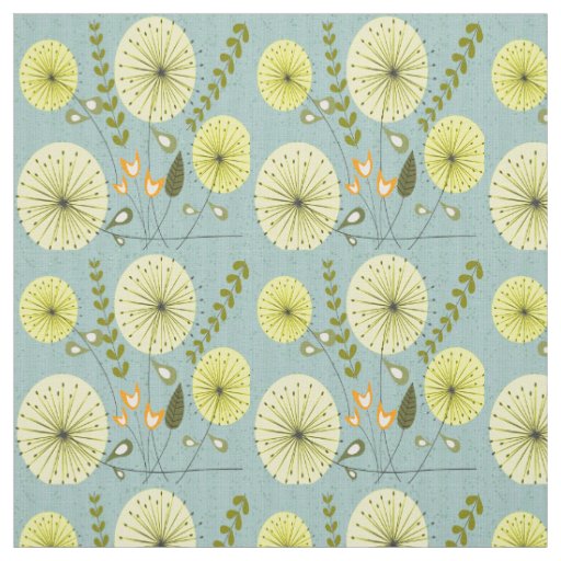 Dandelion Clocks Mid-Century Inspired Fabric