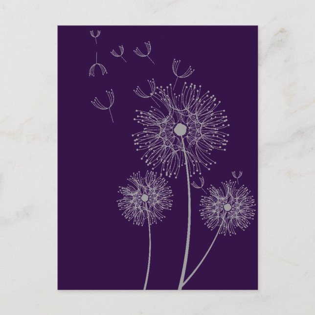 Dandelion color modern floral art postcard (Front)