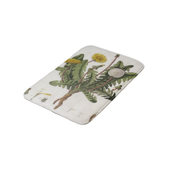 Dandelion (colour engraving) bathroom mat (Angled)