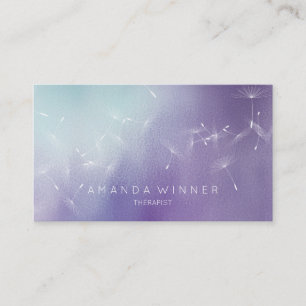 Dandelion Confetti Mint Purple Ombre Therapist Business Card