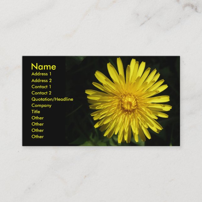 Dandelion Customizable Business Card (Front)