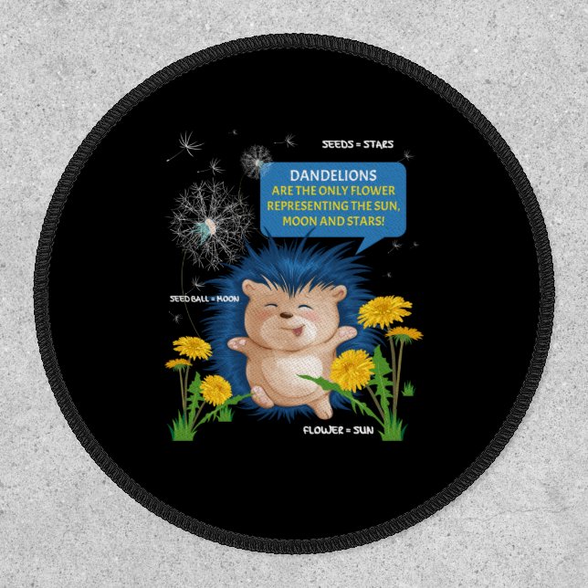 Dandelion Dancing Hedgehog Educational Patch (Front)