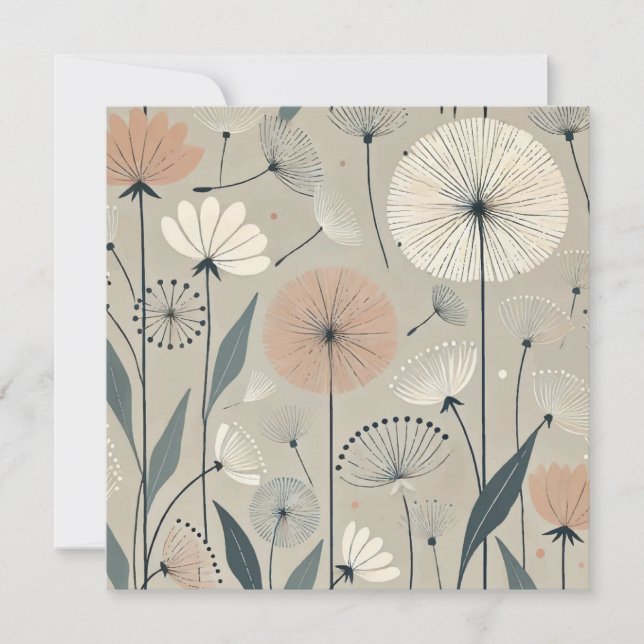 Dandelion Dandies Print Design Holiday Card (Front)