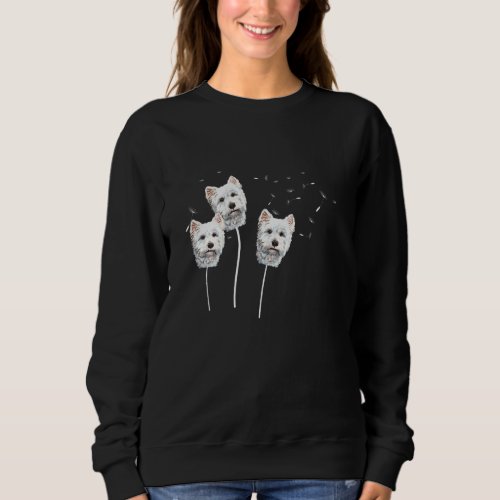 Dandelion Dog West Highland Terrier Westie Puppy Sweatshirt