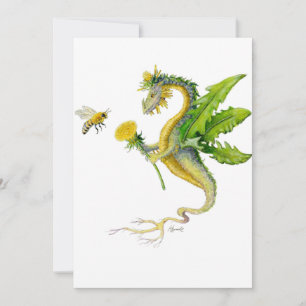 Dandelion Dragon & Bee - card
