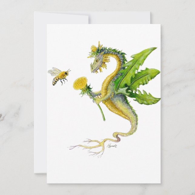 Dandelion Dragon & Bee - card (Front)