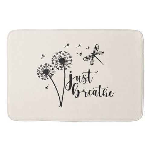 Dandelion Dragonfly Just Breathe Bath Mat