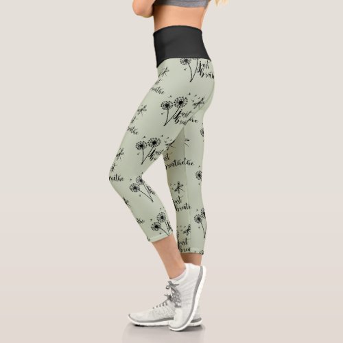 Dandelion Dragonfly Just Breathe Capri Leggings