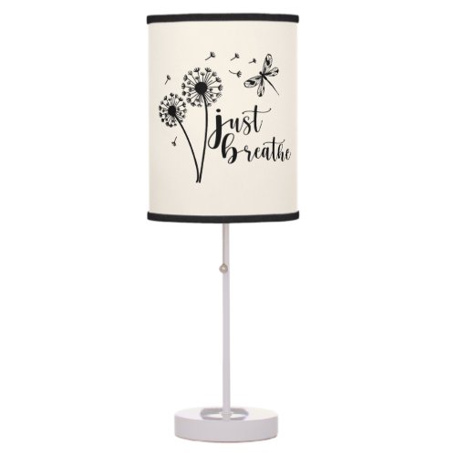 Dandelion Dragonfly Just Breathe Table Lamp