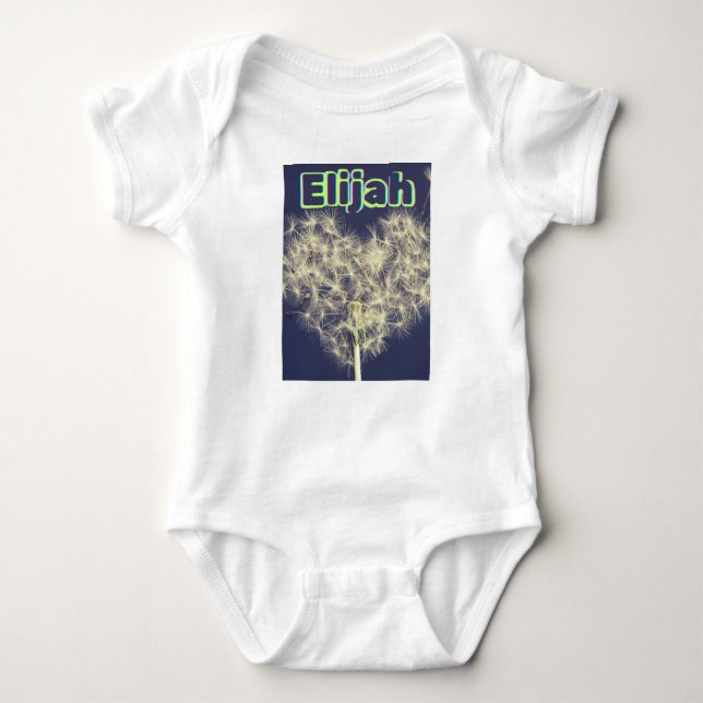     Dandelion Dreams Personalized Baby Bodysuit. Bodysuit (Front)
