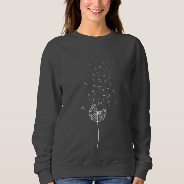 Dandelion encouragement design gray sweatshirt (Front)