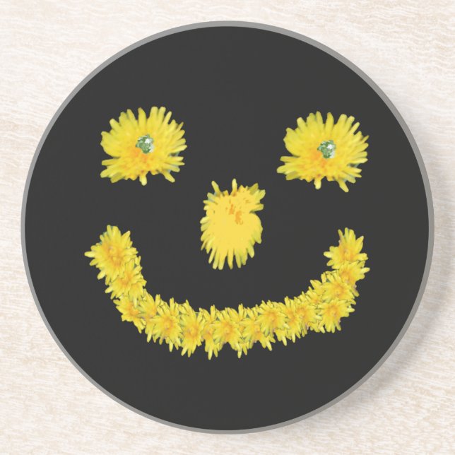 Dandelion Face Drink Coaster (Front)