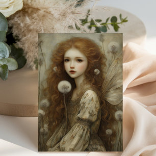Dandelion Fairy Woodland Fantasy Watercolor Art Postcard