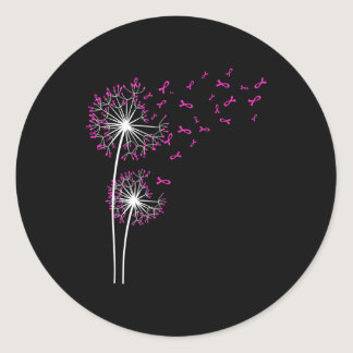 Dandelion Faith Hope Love Breast Cancer Awareness  Classic Round Sticker