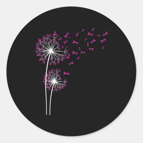 Dandelion Faith Hope Love Breast Cancer Awareness  Classic Round Sticker