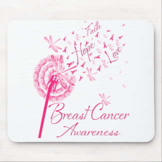 Dandelion Faith Hope Love Breast Cancer Awareness Mouse Pad
