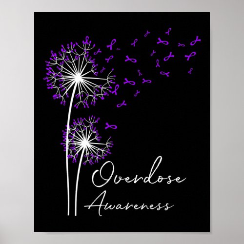 Dandelion Faith Hope Love Purple Overdose Awarenes Poster