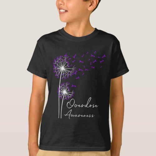 Dandelion Faith Hope Love Purple Overdose Awarenes T_Shirt