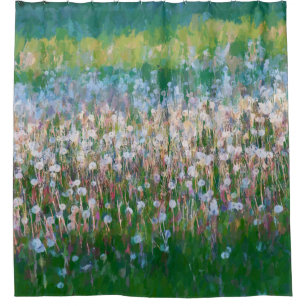 Dandelion Field of Wishes Shower Curtain