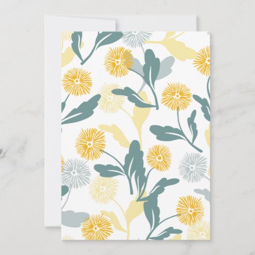 Dandelion floral pattern white ver thank you card