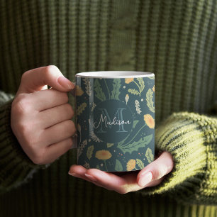 Dandelion Floral Weed Pattern Coffee Mug