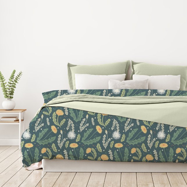 Dandelion Floral Weed Pattern Duvet Cover (Dandelion Pattern Duvet Cover)