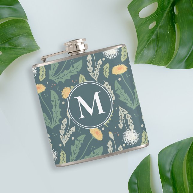 Dandelion Floral Weed Pattern Flask (Dandelion Pattern Flask)