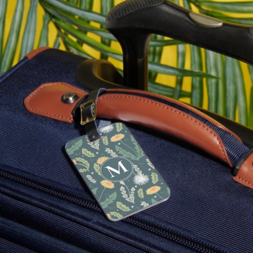 Dandelion Floral Weed Pattern Luggage Tag