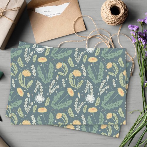 Dandelion Floral Weed Pattern Tissue Paper