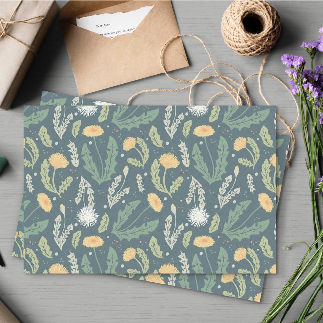Dandelion Floral Weed Pattern Tissue Paper (Dandelion Tissue Paper)