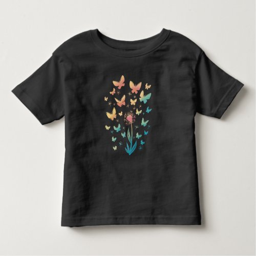 Dandelion flower and butterflies t_shirt design