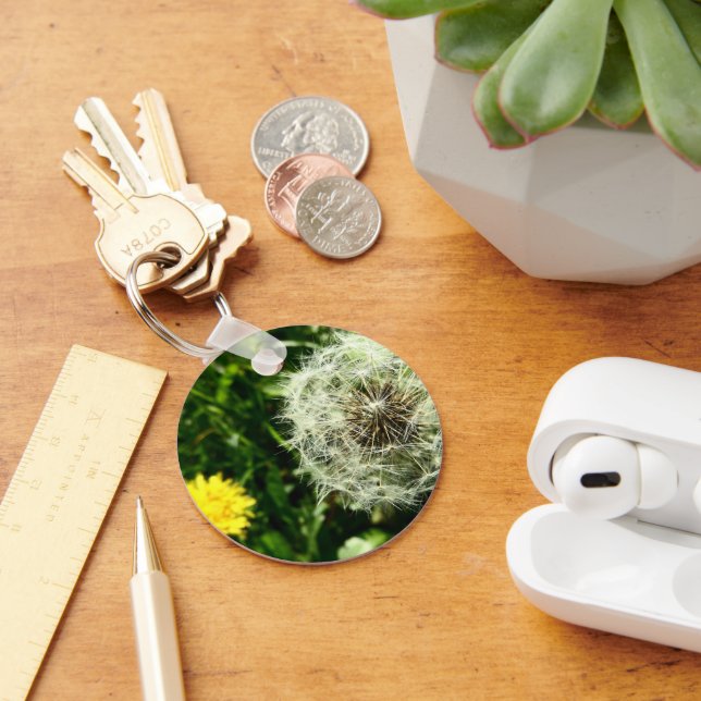 Dandelion flower and seed head keychain (Desk)