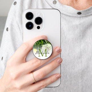 Dandelion flower and seed head photo Monogram PopSocket