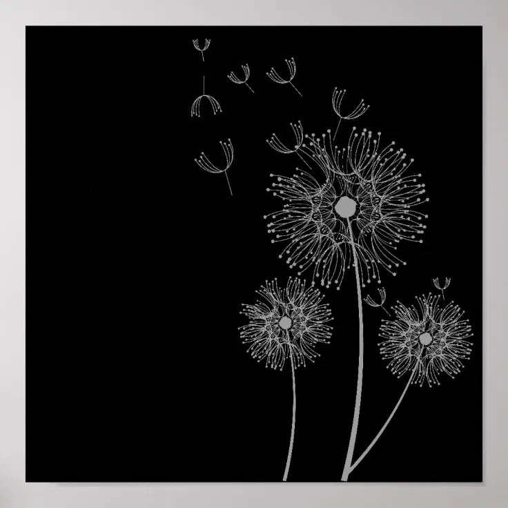 Dandelion Flower Let Go Quote Floral Photo Poster Framed Canvas Pictures 