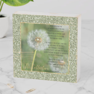 Dandelion Flower Collective Poem (by me)     Wooden Box Sign