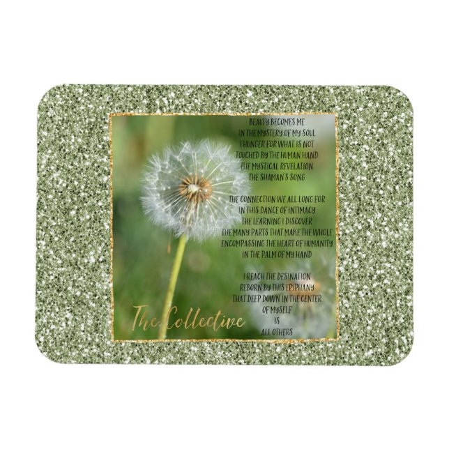 Dandelion Flower Collective Poem (written by me)   Magnet (Horizontal)