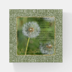 Dandelion Flower Collective Poem (written by me) Paperweight