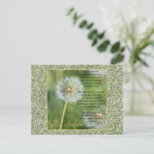 Dandelion Flower Collective Poem (written by me) Postcard