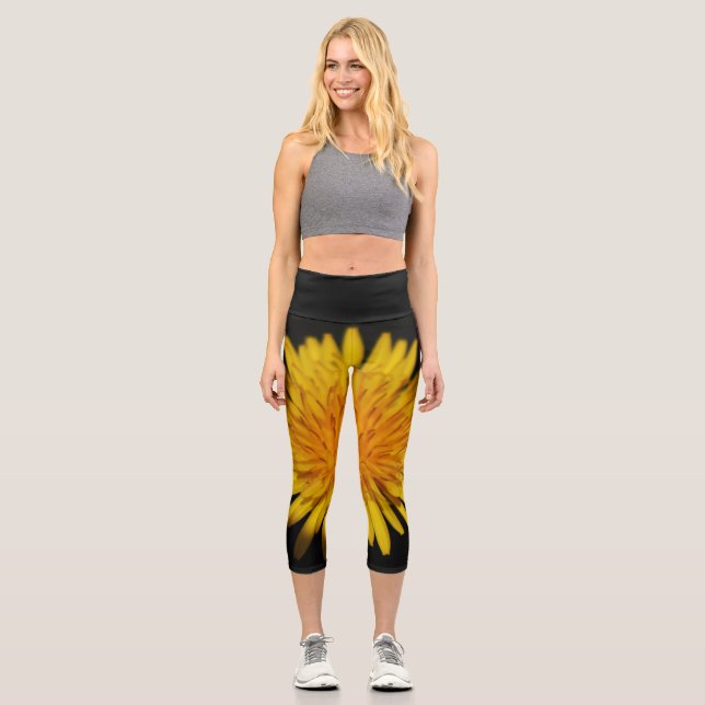Dandelion Flower lecapcnm Capri Leggings (Front)