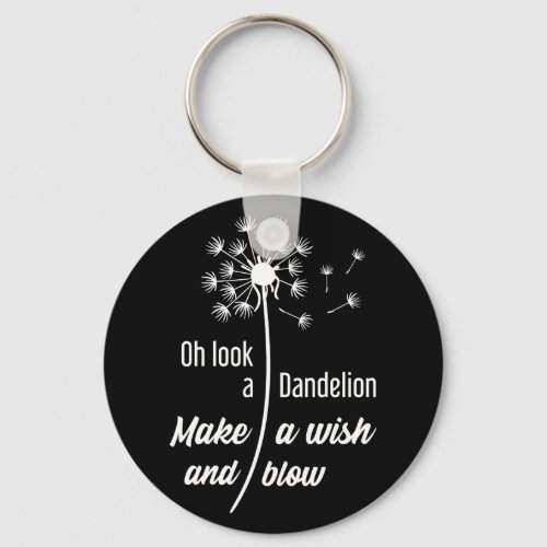 Dandelion Flower Make A Wish And Blow Keychain