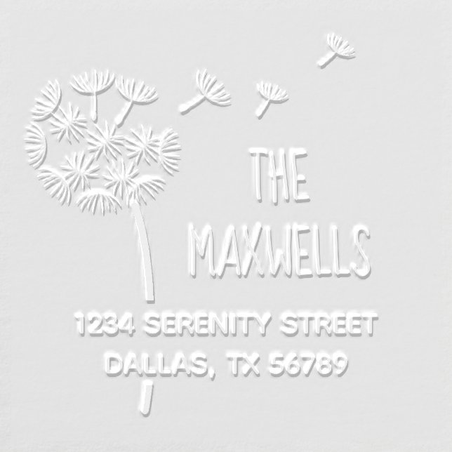 Dandelion Flower Parachutes Address Embosser (Design)