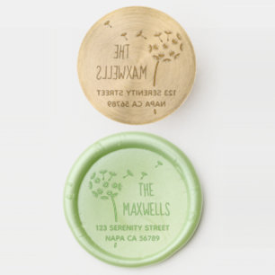Dandelion Flower Parachutes Address Wax Seal Stamp